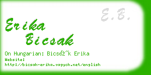 erika bicsak business card